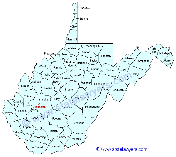 wv county map. West Virginia County Map